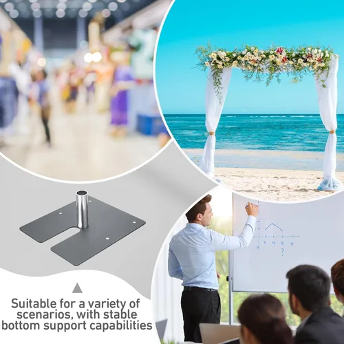 Miniatura 5 de Zonon Placa Base de Tubo y Cortina de 14 x 16 Pulgadas Soporte de Fondo Abrazadera Plana con Pasador de Fijación para Fondos Ferias Comerciales