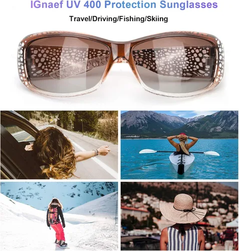 Miniatura 5 de IGnaef Gafas de sol polarizadas para mujer gafas de sol con diamantes de imitación para mujer protección UV400 para conducir pescar ir de compras