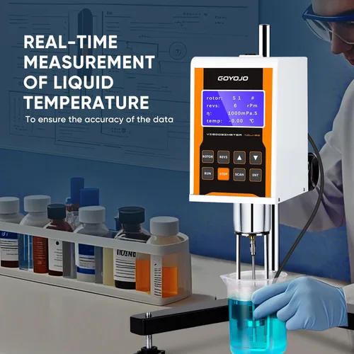 Miniatura 3 de Viscosímetro rotativo digital con 4 rotores y sonda de temperatura, medidor de viscosidad de laboratorio con salida de datos para tintas, pinturas