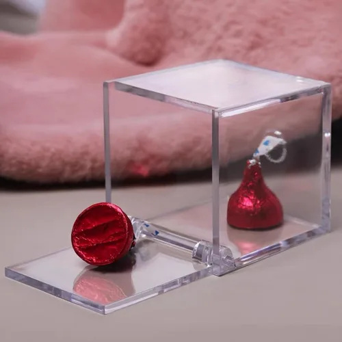 Miniatura 3 de KissYou Caja pequeña de acrílico con tapa, tapa transparente con bisagras, soporte para cápsulas de café, caramelo transparente, cubo cuadrado
