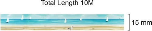 Miniatura 3 de allydrew Cinta adhesiva Washi de hermosos paisajes, 0.591 in x 32.8 ft, veleros y gaviotas