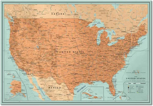 Miniatura 9 de Pin Adventures Push Pin Map of United States Póster detallado de mapa grande de Estados Unidos Arte de pared de mapa de viajes de Estados Unidos