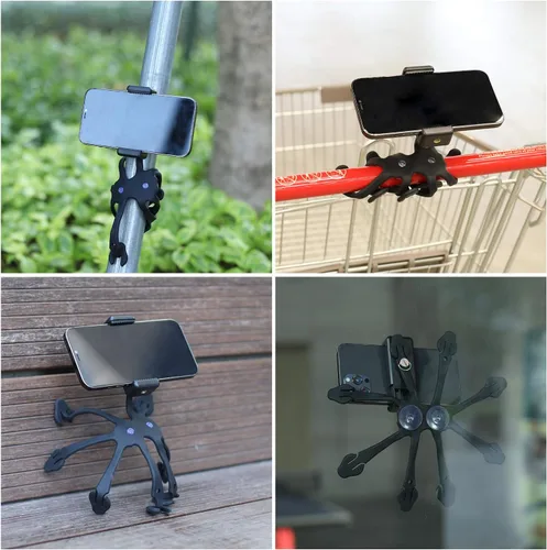 Miniatura 3 de Trípode de pulpo para teléfono celular, soporte universal para teléfono inteligente, trípode de pulpo, 8 patas para todos los teléfonos inteligentes