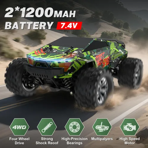 Miniatura 3 de Auto RC rápido todo terreno a escala 1:18, 40 KPH de alta velocidad 4WD vehículo eléctrico con control remoto de 2.4 GHz, camión monstruo