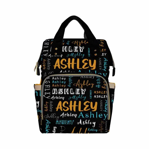 Miniatura 17 de InterestPrint Bolsa de pañales con nombre, mochila personalizada para hombres y mujeres, Color 17, Mochilas Daypack