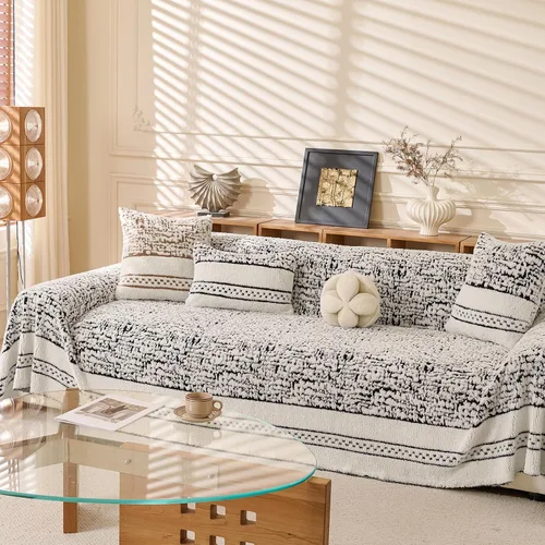 Miniatura 50 de ROOMLIFE Manta Funda Azteca Bohemia para Sofá, Decoración del Hogar Estilo Granja, Fundas de Sofá para Loveseat, Sofás de 2/3 Cojines, Apta