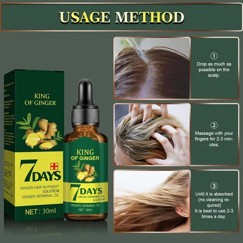 Miniatura 7 de Biotin - Suero para el crecimiento del cabello para el tratamiento de la pérdida y el crecimiento del cabello, aceite esencial de jengibre natural