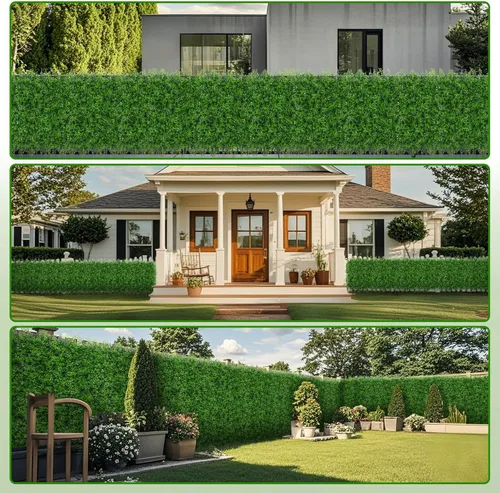 Miniatura 7 de Yangrass Paneles de Pared de Césped, 40"x120" (33.33 pies cuadrados) Rollo de Seto de Boj Artificial Pantalla de Privacidad, Decoración de Pared
