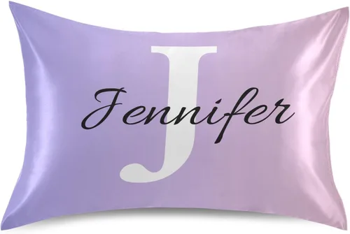 Miniatura 25 de Fundas de almohada negras personalizadas de seda con cierre de sobre, funda de almohada de satén tamaño estándar para personas que duermen