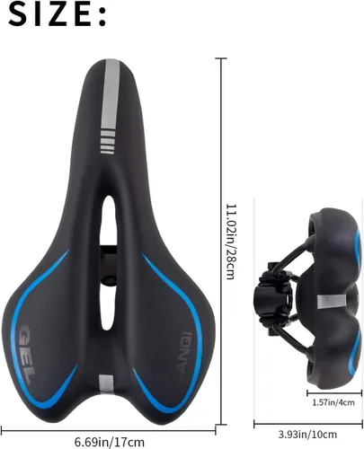 Miniatura 2 de MSDADA Asiento de bicicleta de gel para hombres y mujeres, asiento de bicicleta impermeable, cómodo y suave cojín