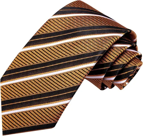 Miniatura 156 de Hi-Tie Corbatas de seda para hombre, diseño de cachemira a rayas, con bolsillo, gemelos cuadrados, conjunto formal de negocios