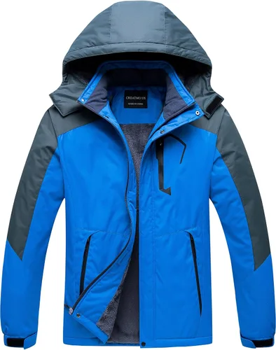 Miniatura 15 de CREATMO US Chaqueta de esquí impermeable de montaña para hombre, resistente al viento, abrigo de invierno cálido para snowboard