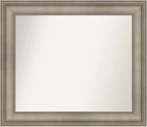 Miniatura 144 de Amanti Art Espejo de baño plateado para sobre el fregadero, 26 x 26 pulgadas, espejo cuadrado de plata antigua, marco de madera tradicional mediano