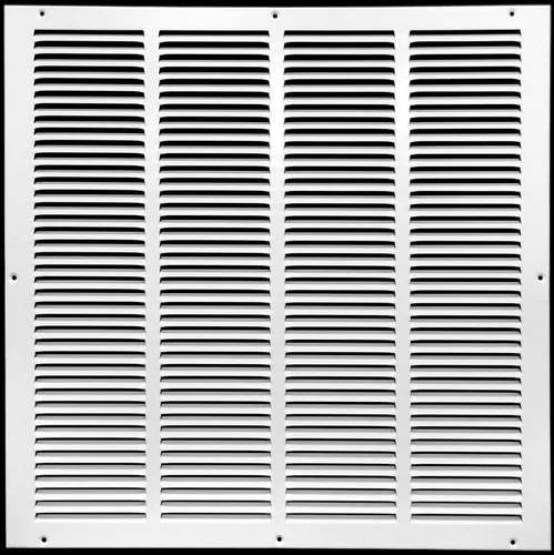 Miniatura 98 de HVAC Premium 30' x 10' [Abertura de conducto] Rejilla de aire de retorno de acero estampado plano - Pared lateral y techo - Cubierta de conducto