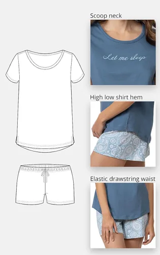 Miniatura 5 de PajamaGram PJs For Women Set - Womens Pajama Shorts, Graphic Top, 100% Cotton