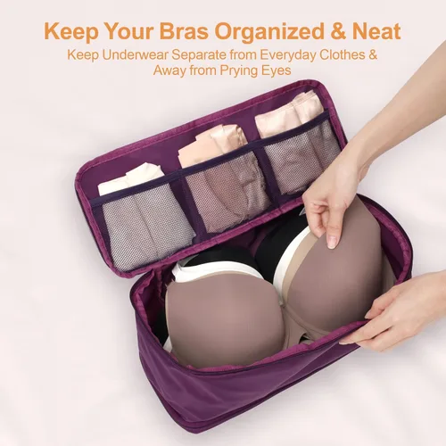 Miniatura 7 de Cambond Travel Underwear Organizer Bag - 4-in-1 Double Layer Lightweight Bra Organizer, Portable Expandable Compression Packing Cubes Travel Packing