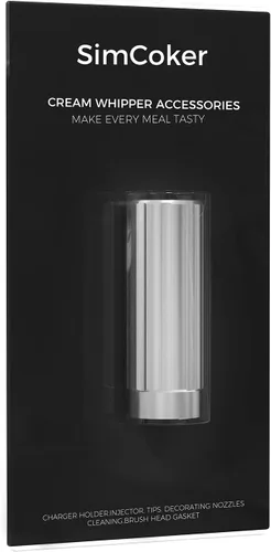 Soporte para cargador de gas dispensador de crema batida, piezas de repuesto duraderas para recipientes de batidora de crema (aluminio)