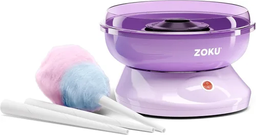 Miniatura 2 de ZOKU Máquina de algodón de azúcar, máquina de algodón de azúcar para encimera, incluye 10 conos de papel, disfruta de golosinas caseras en minutos