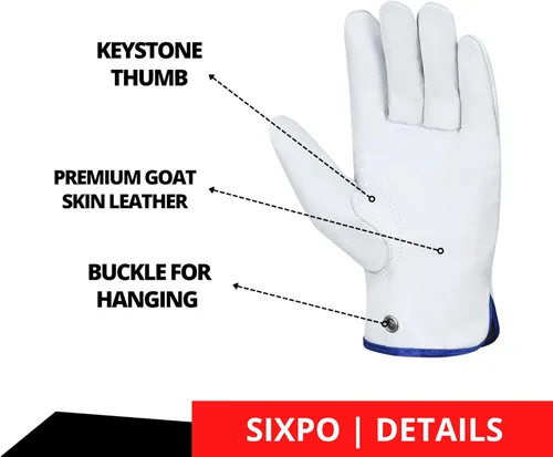 Miniatura 3 de Paquete de 12 pares de guantes de trabajo de cuero para almacén, guantes de jardinería y construcción para hombres y mujeres, guantes de trabajo