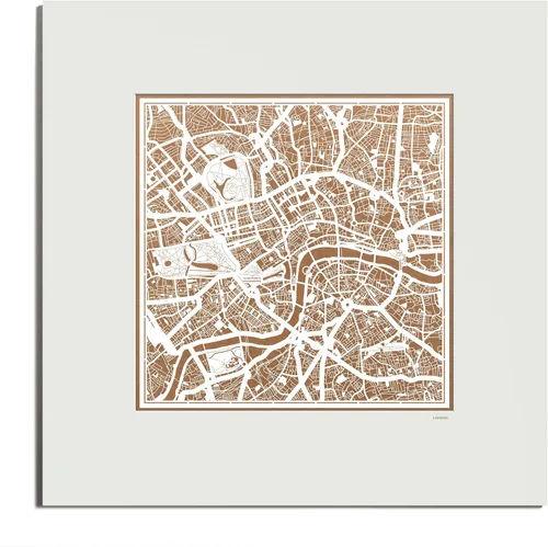 Miniatura 116 de O3 Design Studio Mapa de corte de papel Madrid negro mate de 20 x 20 pulgadas