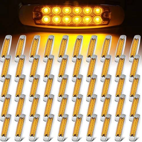 Miniatura 8 de Tallew 30 unidades de luces de posición laterales LED ámbar de 6.4 pulgadas, 12 diodos, luces indicadoras de giro delanteras y traseras