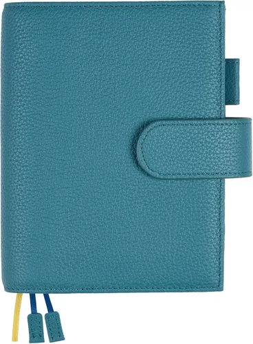 Miniatura 12 de Funda de cuero A6 para planificador Hobonichi, Stalogy, Midori Hibino, Leuchtturm1917 y más - con trabilla para bolígrafos, ranuras para tarjetas