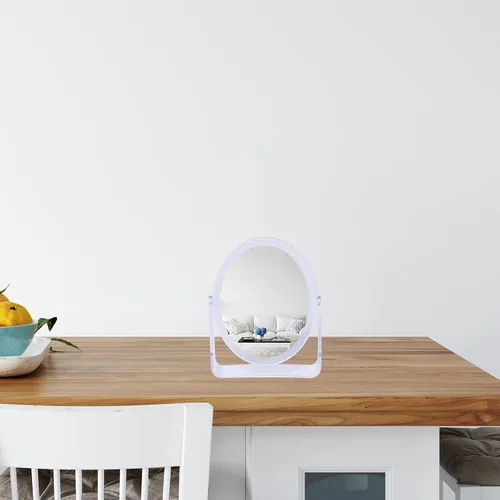 Miniatura 6 de Espejo de maquillaje de escritorio, rotación de 360°, espejo flexible con soporte, espejo cosmético de mesa, bueno para afeitado de ducha, viajes