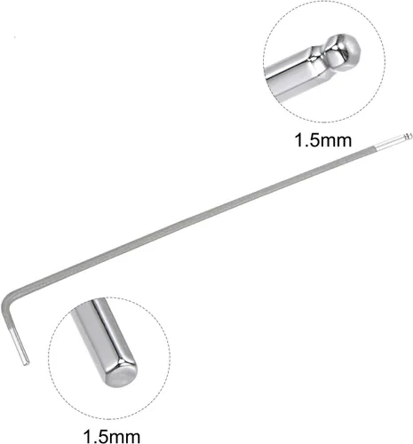 Miniatura 3 de uxcell Llave hexagonal de extremo de bola de 0.059 in, herramienta de reparación de acero S2 en forma de L brazo largo 4 piezas