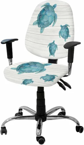 Miniatura 8 de Fundas coloridas para sillas de oficina con diseño de arco iris, 2 piezas, suave, decorativo, protector para silla de escritorio, protector
