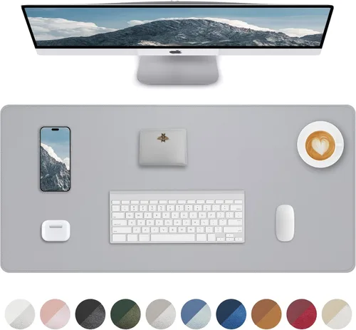 Miniatura 43 de Tapete protector para escritorio y mouse, antideslizante, de piel sintética, tapete impermeable de escritura para laptop, para oficina y hogar
