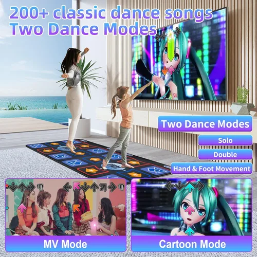 Miniatura 2 de Alfombra de Baile para Adultos y Niños - Juego de Alfombra de Baile Electrónico TV Conecta y Usa, Alfombra de Baile Inalámbrica, Divertidos