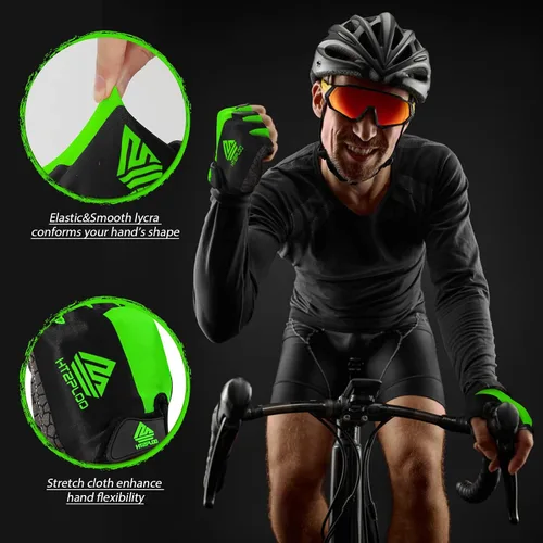 Miniatura 4 de HTZPLOO Guantes de ciclismo, guantes de ciclismo de medio dedo, guantes de bicicleta para hombres y mujeres con almohadilla antideslizante que