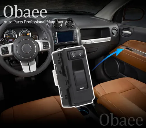 Miniatura 6 de Obaee Interruptor de ventana lateral del lado del pasajero Compatible con 2006-2017 Chrysler 200/300/Aspen/Cirrus/Sebring, Dodge
