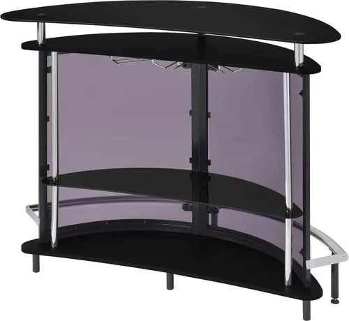 Miniatura 9 de Coaster Home Furnishings - Amarillo - Vidrio - Armario de vino independiente con marco de metal curvado y almacenamiento - Comedor y bar en casa