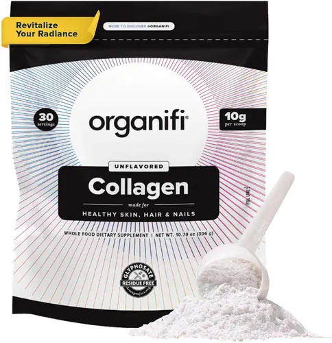 Organifi Colágeno en polvo – Cabello más lleno, uñas más fuertes y piel radiante – Repone y reconstruye tu cuerpo – Péptidos multicolágeno