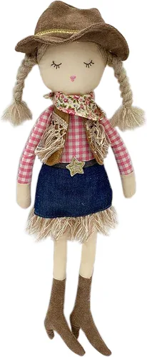 Miniatura 9 de MON AMI Cooper The Cowboy Doll - Muñeca de peluche suave y elegante de 15 pulgadas, juguete de vaquero occidental para todas las edades, decoración