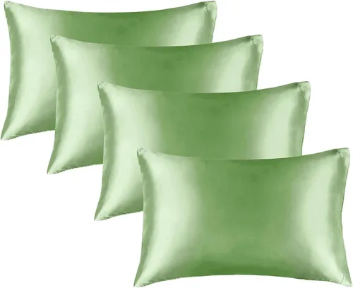 Miniatura 74 de Bedelite Funda de almohada de satén para el cuerpo, súper suave y refrescante, para el cabello y la piel, transpirable, sedosa y larga, 20 x 54 Rosa