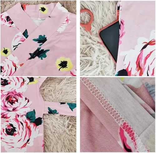 Miniatura 2 de SUFEINI Conjunto de bata de maternidad y manta de bebé a juego, bata de mamá con manta de recepción para niñas y niños