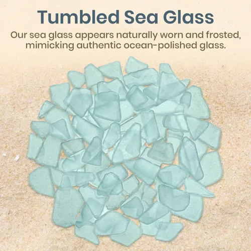 Miniatura 6 de Nautical Crush Trading Sea Glass Craft - 28 onzas azul aguamarina - Artesanía de vidrio de playa - Decoración de vidrio de mar - Relleno de jarrón