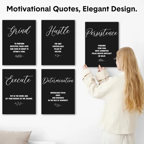 Miniatura 4 de Coume Paquete de 6 Paneles Acústicos de Arte 12" x 16" Inspiracionales Autoadhesivos Paneles de Pared Insonorizantes Motivacionales Decorativos