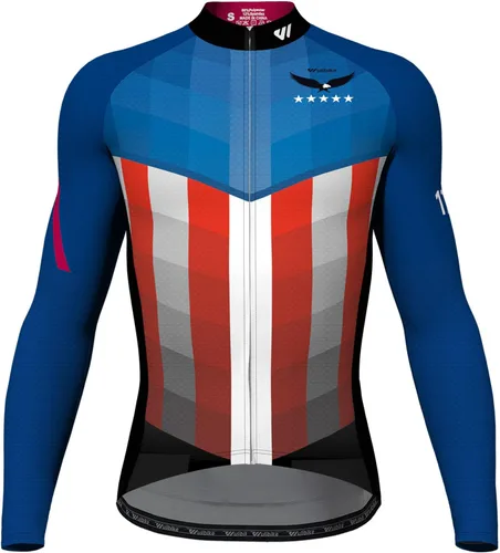 Lo.gas Camiseta de ciclismo de EE. UU. para hombre, manga corta, para ciclismo, con bandera estadounidense, ropa de bicicleta de carretera,