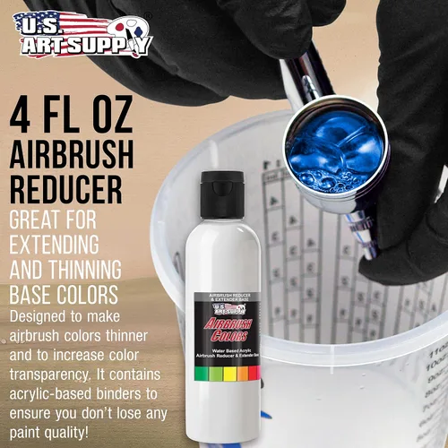 Miniatura 2 de U.S. Art Supply Base reductora y extensora para aerógrafo de 4 onzas para pinturas acrílicas, diluyente de pintura para aerógrafo, reduce