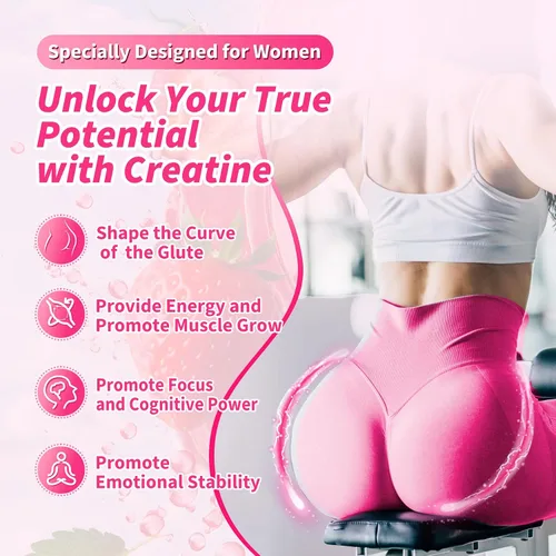 Miniatura 5 de LanranBee Creatina HMB para mujeres, 0.18 oz de creatina micronizada monohidrato en polvo con colágeno suplemento para el entrenamiento para apoyo