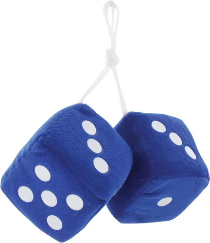 Miniatura 4 de United Pacific C5038K - Dados clásicos para colgar, mullidos, suaves y peludos, de 3 x 3 pulgadas, dados de espejo colgantes decorativos, puntos