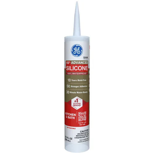 Miniatura 9 de GE Advanced - Sellador de silicona para cocina y baño, blanco, cartucho de 10 fl oz, paquete de 12 - Sellador de silicona 100% impermeable, adhesión