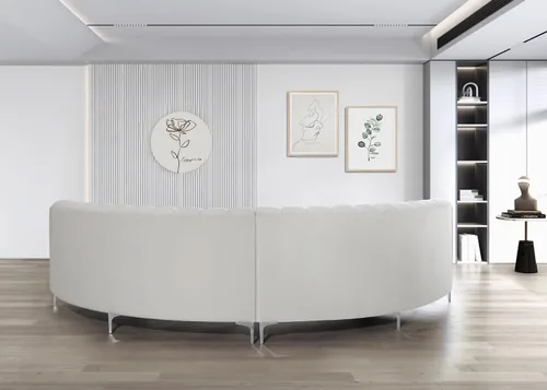 Miniatura 9 de Legend Vansen L - Sofá de terciopelo semicircular de 141.34 pulgadas, sofá seccional curvado de gran tamaño para sala de estar, oficina, apartamento