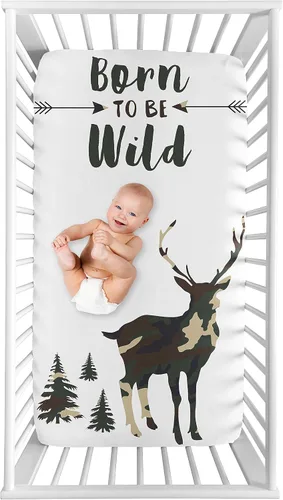 Miniatura 15 de Sábana bajera ajustable para cuna para bebé o niño pequeño en blanco y negro para colección de parches rústicos por Sweet Jojo Designs flecha negra