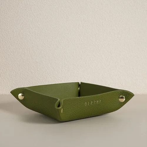 Miniatura 7 de OLETHA Bandeja de valet pequeña plegable - Organizador estético para escritorio para el hogar, la oficina y viajes - Recipiente portátil para Negro