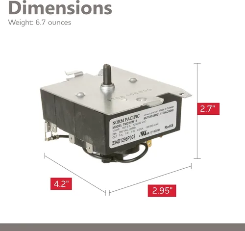 Miniatura 5 de Reemplazo Parts Master para temporizador de secadora GE/Hotpoint - WE04X20415, PS9491767, AP5805477 - Temporizador de secadora de electrodomésticos