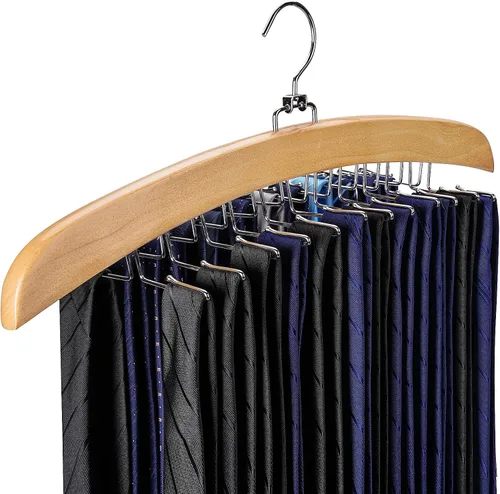 Colgador de corbata con 24 ganchos para armario de hombres, estante de corbata con rotación mejorada de 360°, perchas de corbata para hombres,